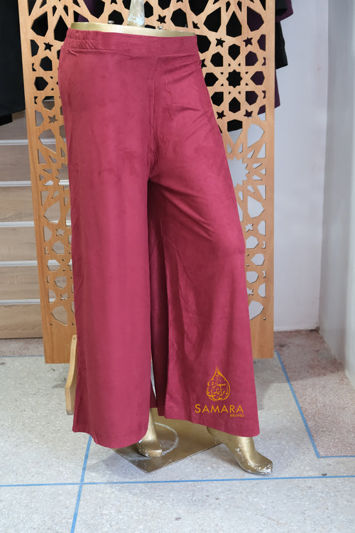 Pantalon Large Faux Daim -livraison gratuite -