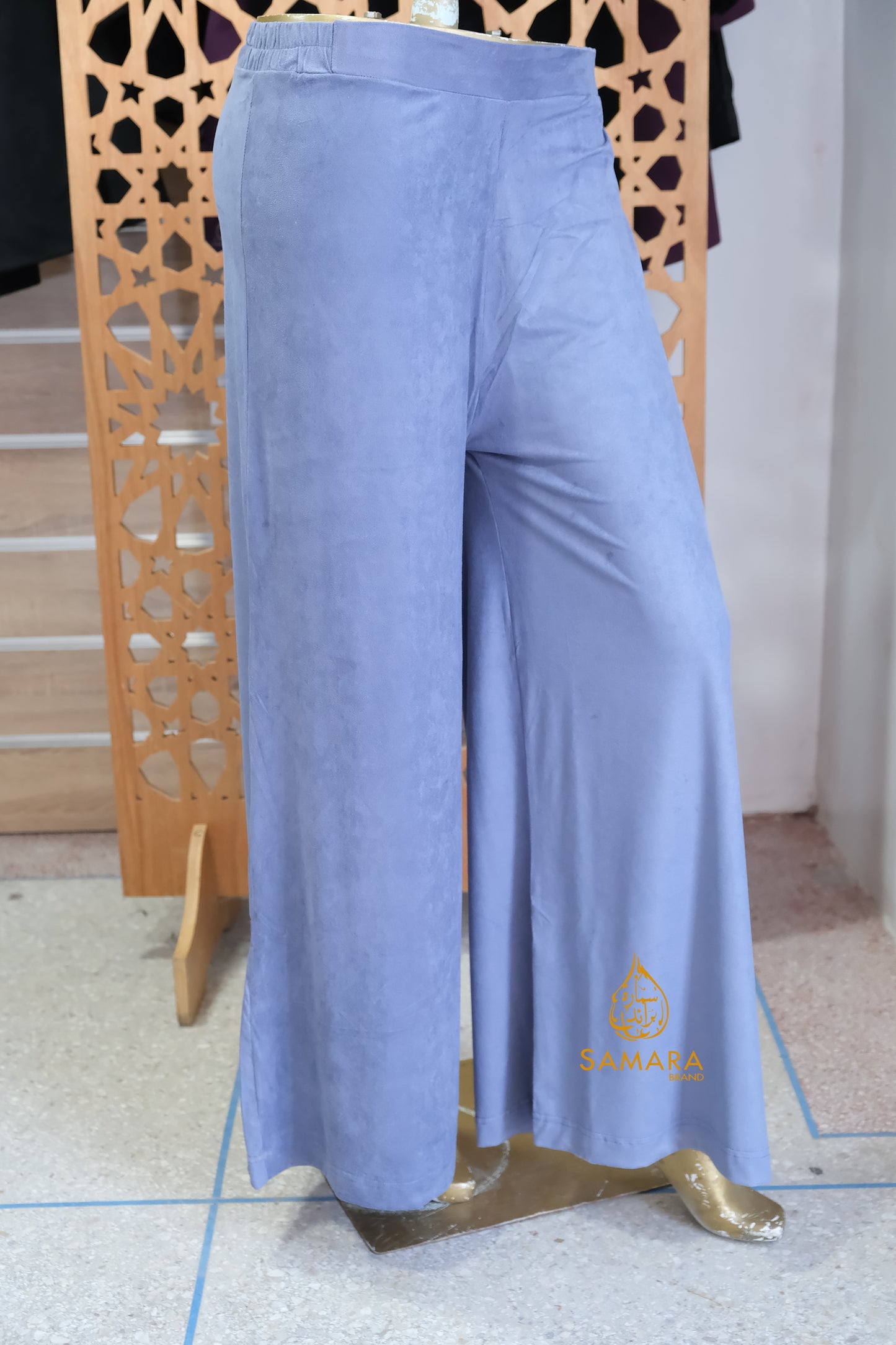 Pantalon Large Faux Daim -livraison gratuite -