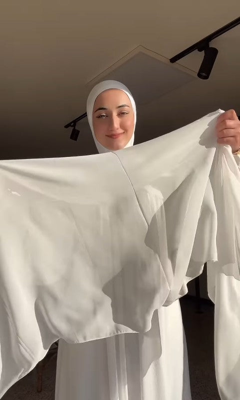 ABAYA ASSILA -3 pièces-  Tissu crêpe satiné