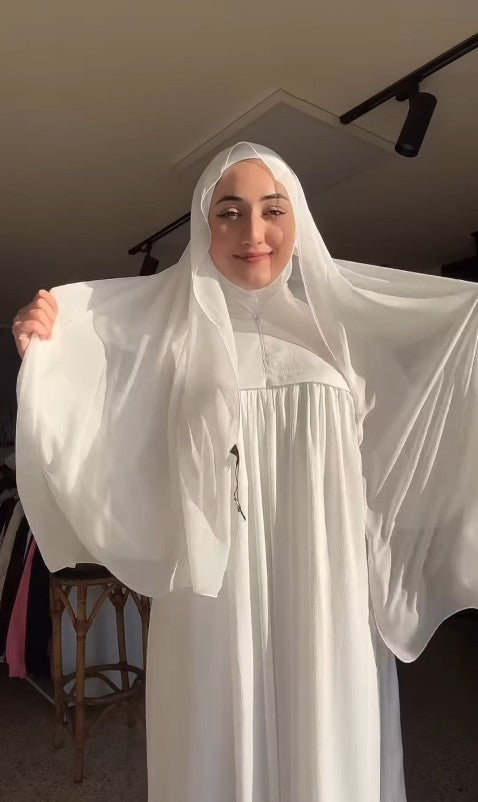 ABAYA ASSILA -3 pièces-  Tissu crêpe satiné