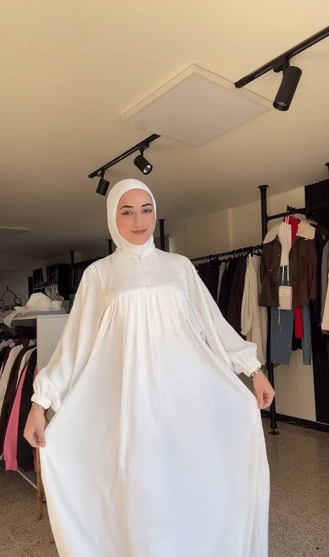 ABAYA ASSILA -3 pièces-  Tissu crêpe satiné